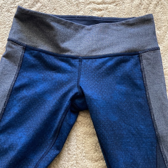 LULULEMON 4 Wunder Under Crop Sashiko Inkwell Faux-Denim Leggings Luon - Picture 4 of 9